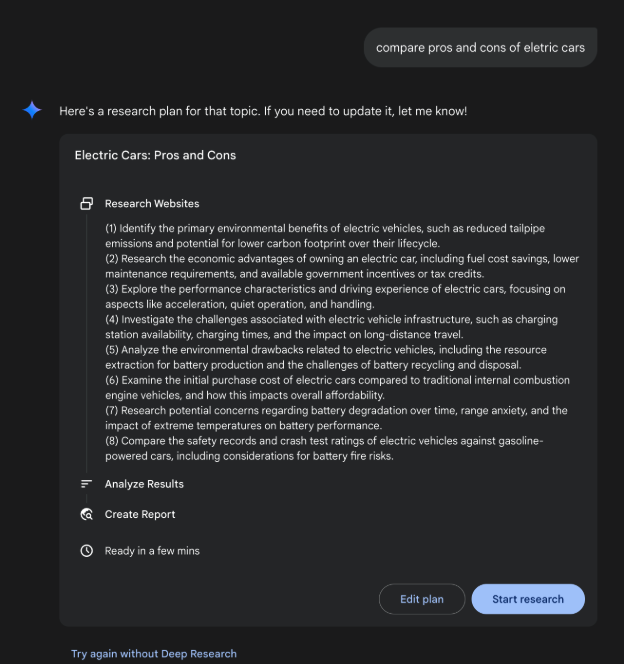 Google Deep Research 用於資訊蒐集